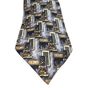 Ermenegildo Zegna 100% Silk Italian Luxury Fashion Tie 3 3/4 wide 60 long